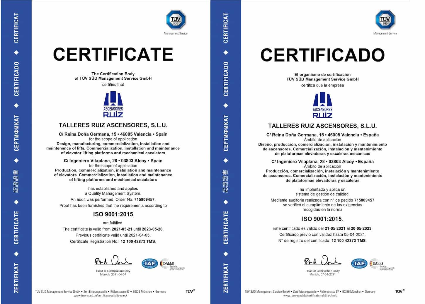 ISO9001-2015 certificado